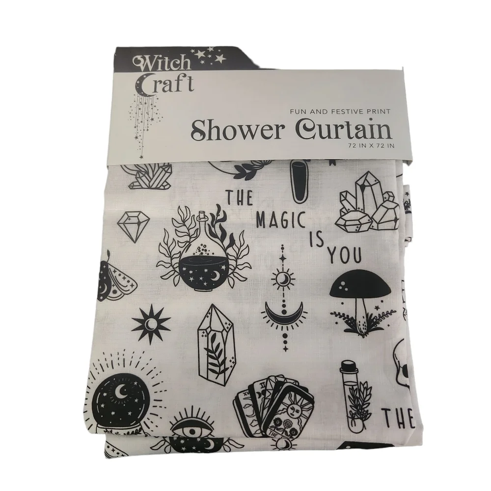 Witch Witchy Fabric Shower Curtain Halloween Decor 72x72